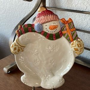 Snowman plate dish